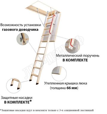 Чердачная лестница Fakro LTK Thermo 700*1200*3000 Чердачная лестница Fakro LTK Thermo 700*1200*3000